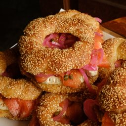 Simit Sandwich with Smoked Salmon & Cream Cheese