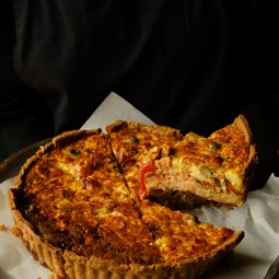 Puttanesca Salmon Quiche