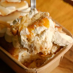 Mango Cardamom Tres Leches with Marscapone Cream & Coconut