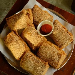 Roti Boyan with Hot Sauce