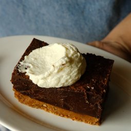 Olive Oil Brownie with Salted Cream