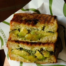 Avocado Pesto Grilled Cheese Sandwich