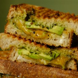 Avocado Pesto Grilled Cheese Sandwich