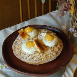 Banana Crumble Tart with Passionfruit Curd