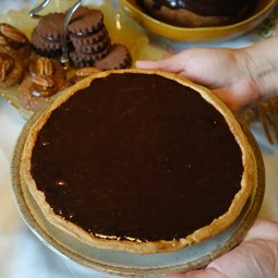 Dark Chocolate Praline Tart with Feuilletine