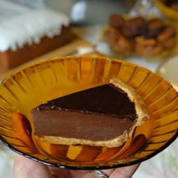 Dark Chocolate Gianduja Tart with Sea Salt