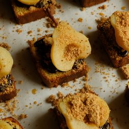 Poached Pear Hazelnut Cake
