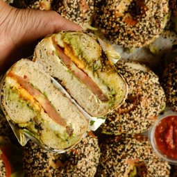 Tomato Avocado & Fried Egg Bagel